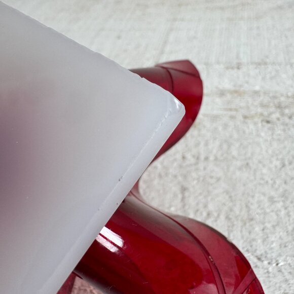 Vintage Red Hard Plastic Formed Candlestick Holders - Picture 9 of 11